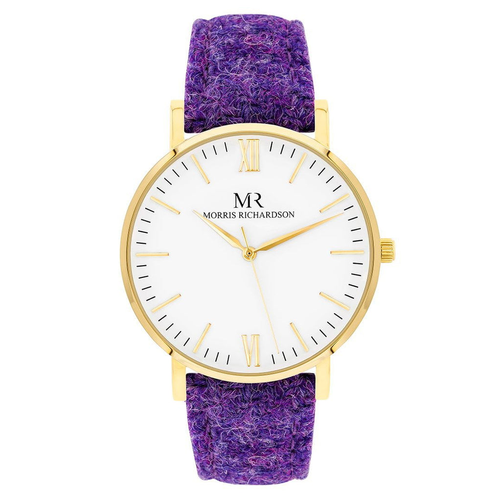 Burghley Watch Harris Tweed 36mm Yellow Gold – Morris Richardson, 913603003