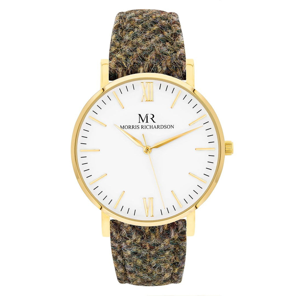 Chatsworth Watch Harris Tweed 36mm Yellow Gold – Morris Richardson, 913603009