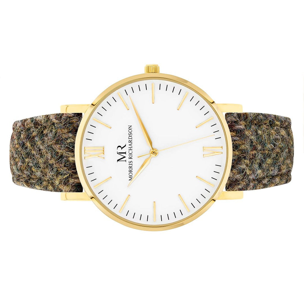 Chatsworth Watch Harris Tweed 36mm Yellow Gold – Morris Richardson, 913603009