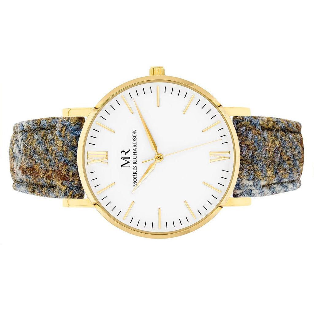 Highclere Watch Harris Tweed 36mm Yellow Gold – Morris Richardson, 913603011