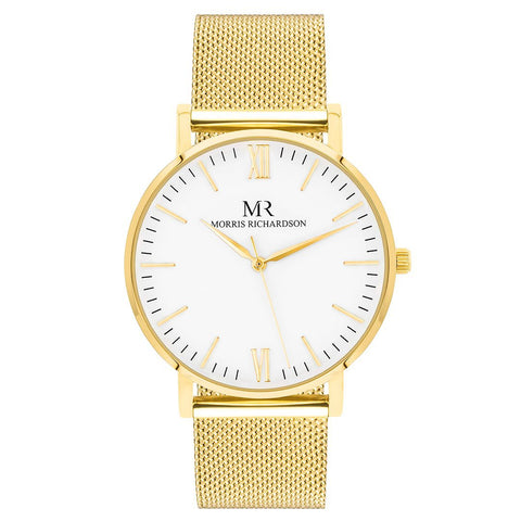Holkham Watch Milanese Mesh 36mm Yellow Gold – Morris Richardson, 913603015