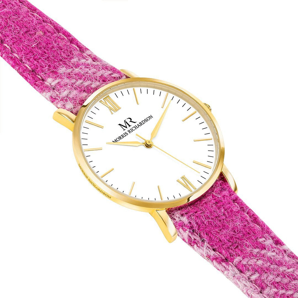 Kedleston Watch Harris Tweed 36mm Yellow Gold – Morris Richardson, 913603010