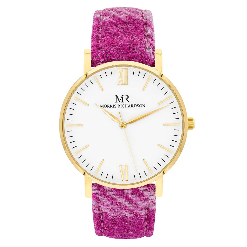 Kedleston Watch Harris Tweed 36mm Yellow Gold – Morris Richardson, 913603010