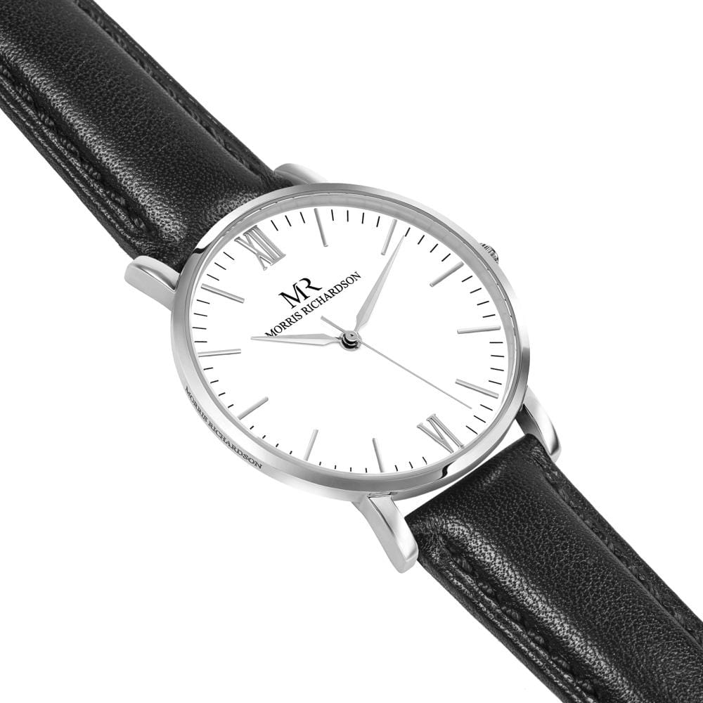 Chequers Watch Leather 36mm Silver – Morris Richardson, 913602014